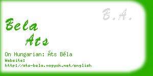 bela ats business card